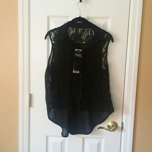 FCNY Black Lace Hi Lo Top